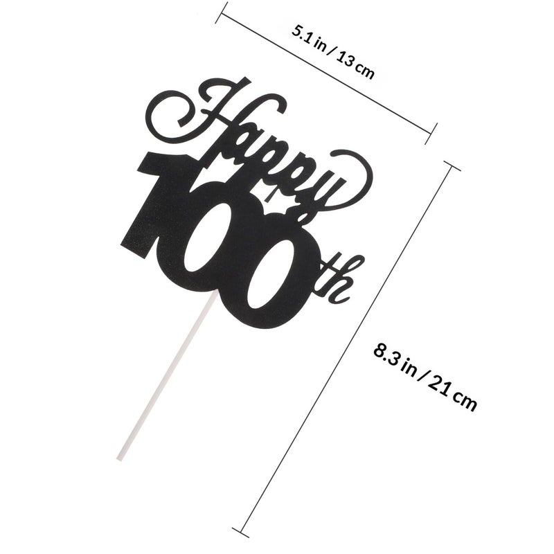 Black Glitter Cake Toppers 10pcs Non Edible Decorations For Birthday Anniversary - Image 3