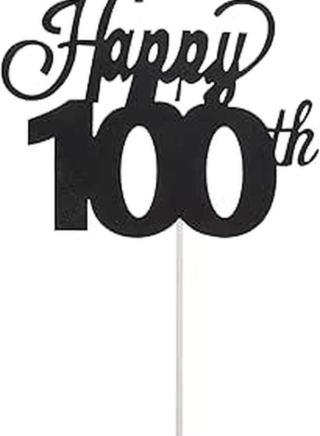 Black Glitter Cake Toppers 10pcs Non Edible Decorations For Birthday Anniversary - Image 1