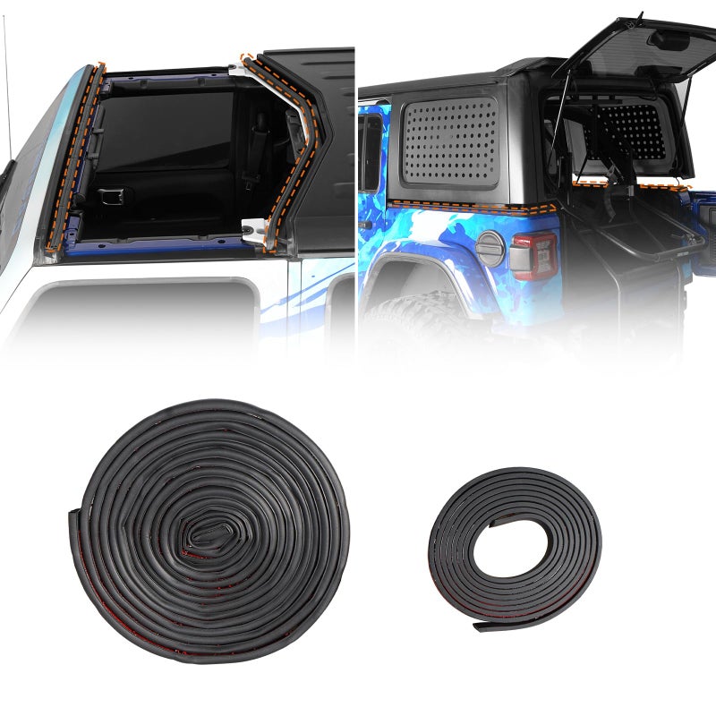 Hooke Road Hardtop Seal Kit Weatherstrip Soundproof Rubber Sealing Strips for 20072026 Jeep Wrangler JK JL Unlimited 4Door Hardtop 20202026 Jeep Gladiator JT - Image 2