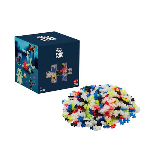 Plus-Plus - Glow Colour Mix - 600 Pieces - Building Blocks, Building, Developing Toys for Kids, STEM, STEAM, Produced in Denmark - Image 1