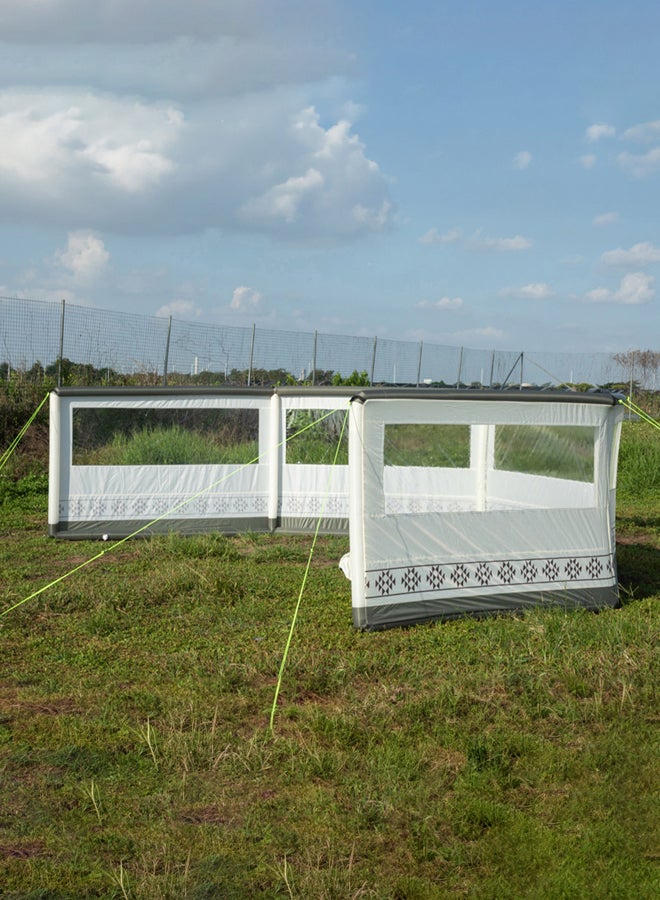 DPT windbreak trips, Camping Curtain, White*Green, Size1140*140 Cm - Image 2