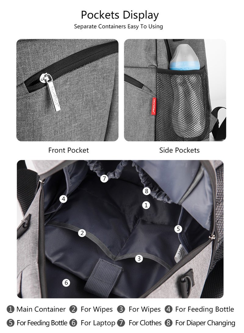 انسولار ماء النايلون حقيبة متعددة الوظائف حقيبة الأم قدرة كبيرة تحمل حقيبة الأم والطفل في انتظار الولادة حقيبة حقيبة الأم عبر الحدود - Image 3