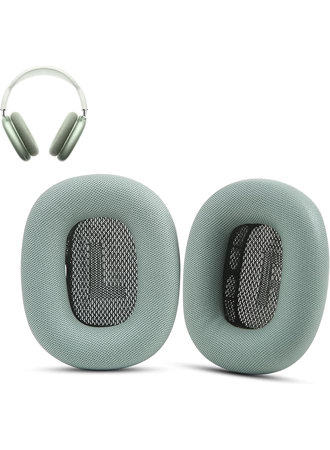 erorex Ear Pads For Airpods Max Earmuffs Headband Ear Cups Replacement Sponge Cover Cloth Ear Cushion Cover Magnetic Headphone Accessories With Knitted Mesh Memory Foam Green - Image 1