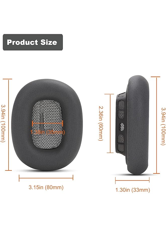 erorex Ear Pads For Airpods Max Earmuffs Headband Ear Cups Replacement Sponge Cover Cloth Ear Cushion Cover Magnetic Headphone Accessories With Knitted Mesh Memory Foam Green - Image 5
