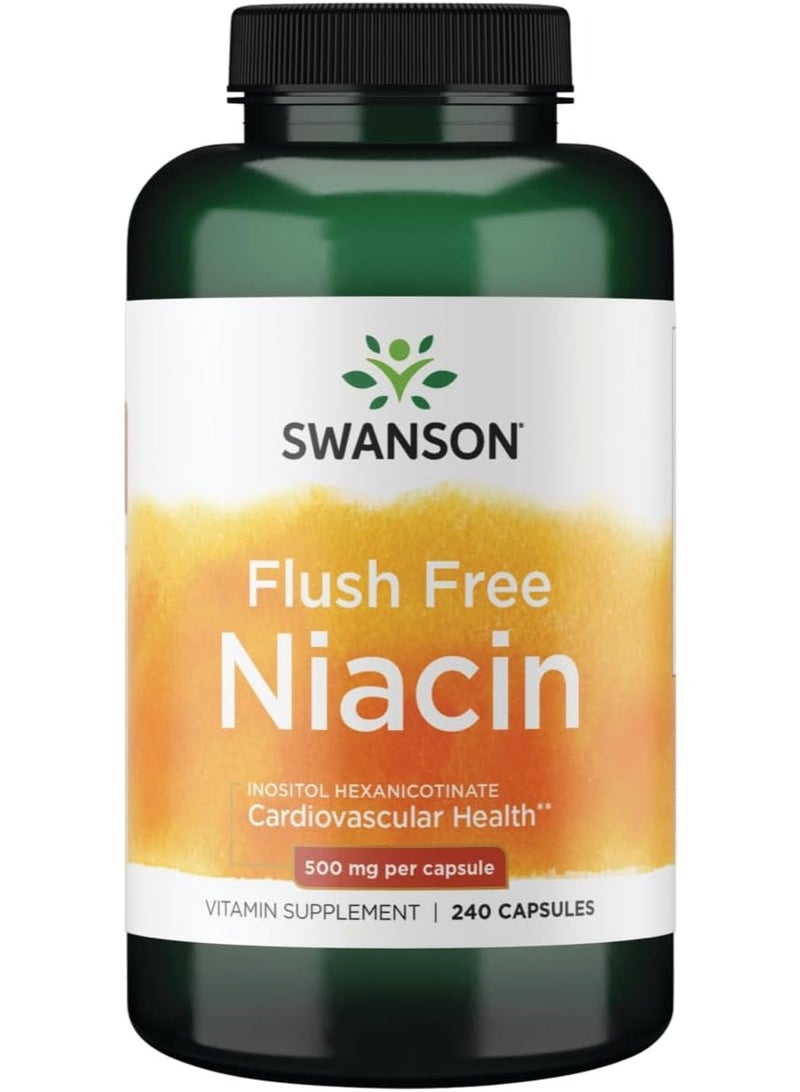SWANSON Flush Free Niacin 500 Milligrams 240 Capsules - Image 1