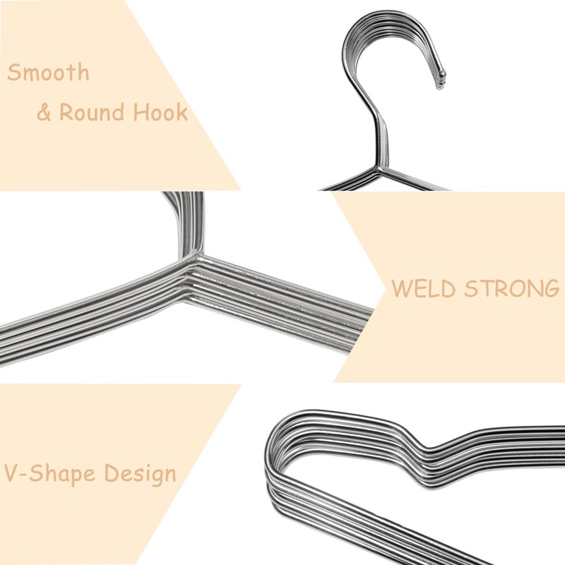 Urby Extra Wide Wire Hangers for Plus Size Clothes, 19.6 Inch Stainless Steel Plus Size Hangers Ideal for XL, XXL Shirts, Coats, Dresses, Etc. Silver. 10pk. - Image 5