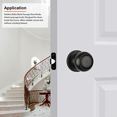 Haidms 5 Pack Oil Rubbed Bronze Passage Door Knobs, Bronze Closet Door Knobs, Passage Doorknobs Interior for Closet or Hall, Hallways - Image 3