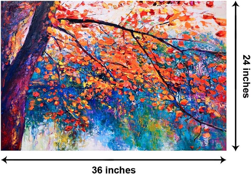 999STORE Autumn Yellow Leaves Tree Canvas Wall Art - Image 5