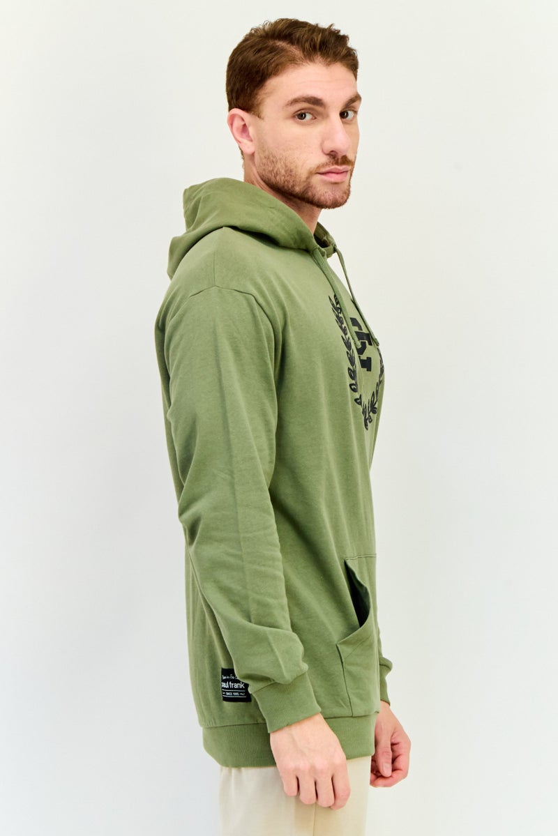 Paul Frank Men Long Sleeves Brand Logo Hoodie, Green - Image 2