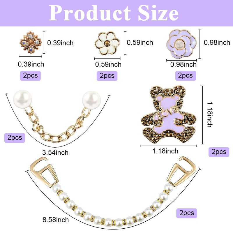 HASTHIP ® Girly Jewelry Shoe Charms for Clog Slides Sandals, DIY Flower Pearl Shoe Decoration Charm Accessories for Girls Women, Party Favors Birthday Gifts - Image 2