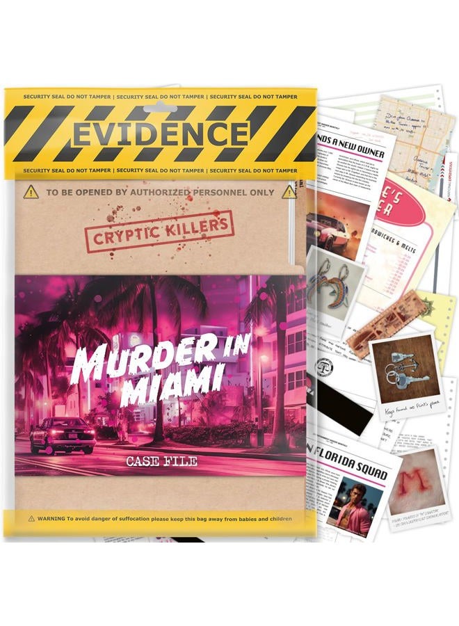 Cryptic Killers Unsolved murder mystery game - Cold Case Files Investigation Detective clues/evidence - Solve the crime - For individuals, date nights & party groups - Murder in Miami - Image 1