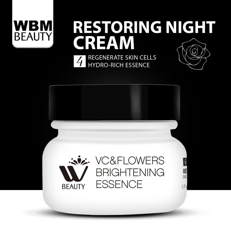 WBM Restoring Night Cream for Face AntiAging Moisturizer with HydroRich Essence Skinrenewing face cream for a hydrated youthful look Size 17 oz - Image 4
