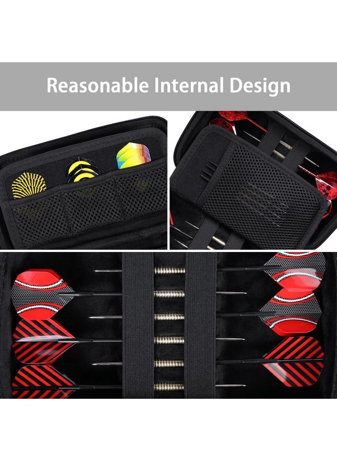 Co2Crea Hard Case Compatible With Steel Tip Or Soft Tip Darts, Holds 12 Darts And Extra Accessories, Built-In Storage Tubes And Pockets For Flights, Tips, Shafts  - Image 3
