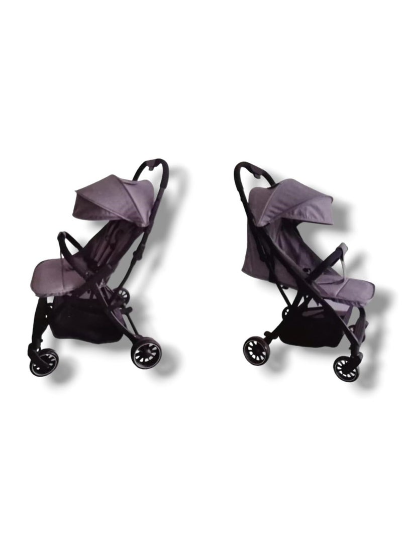 Kidilo Grey Adjustable Canopy Stroller Lightweight Design - Image 5