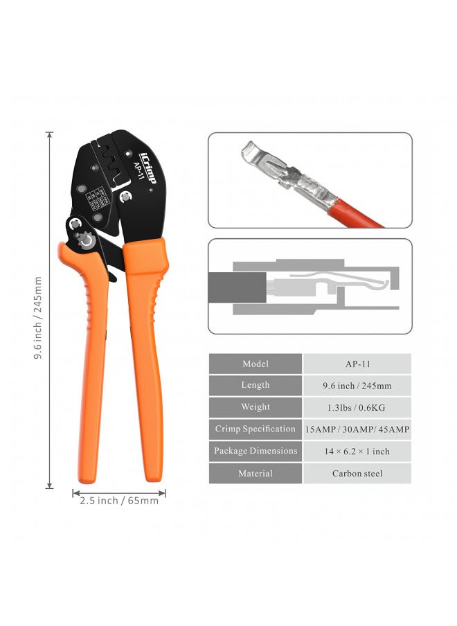 iCrimp Wire Crimping Tool for 15, 30 and 45 Amp Contacts DC Power Connector Modular Power Connector Kit
