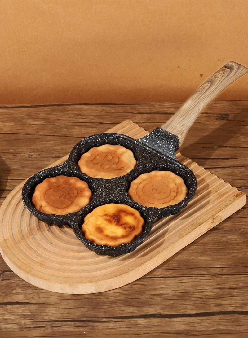 ECVV Pancake Pan Mini Frying Pan Nonstick Cookware Mini Egg Cooker Household Tools 4 Egg Frying Pan Multi Egg Frying Pan Hamburg Egg Cooker Multi-Hole Egg Frying Pan Pie - Image 1