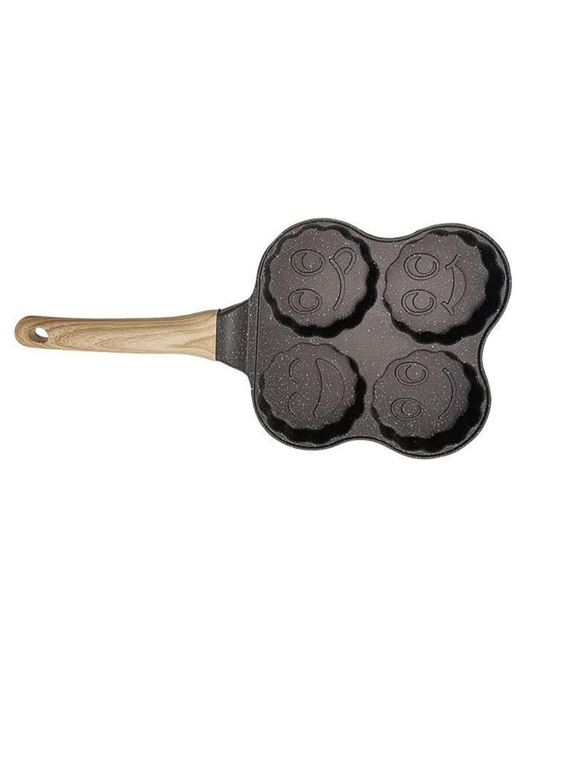 ECVV Pancake Pan Mini Frying Pan Nonstick Cookware Mini Egg Cooker Household Tools 4 Egg Frying Pan Multi Egg Frying Pan Hamburg Egg Cooker Multi-Hole Egg Frying Pan Pie - Image 4