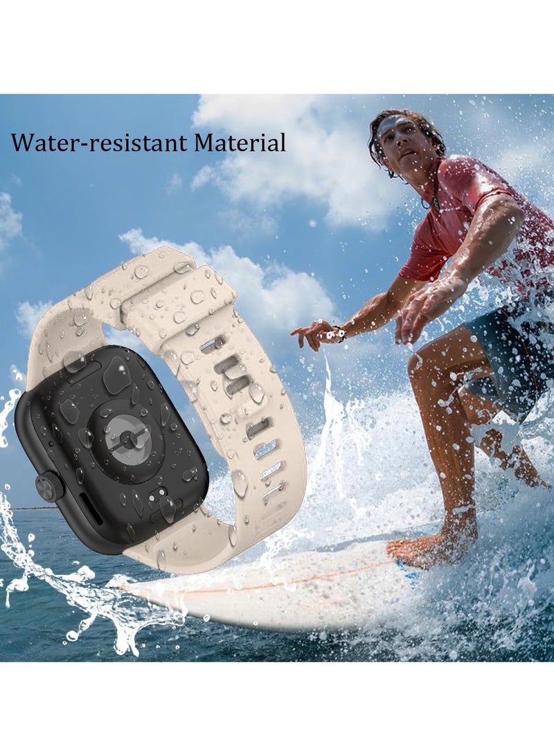 حزام متوافق مع ساعة Xiaomi Redmi Watch 4/Xiaomi Band 8 Pro، سوار للنساء والرجال، حزام ذراع بديل قابل للتعديل من السيليكون (بيج) - Image 4
