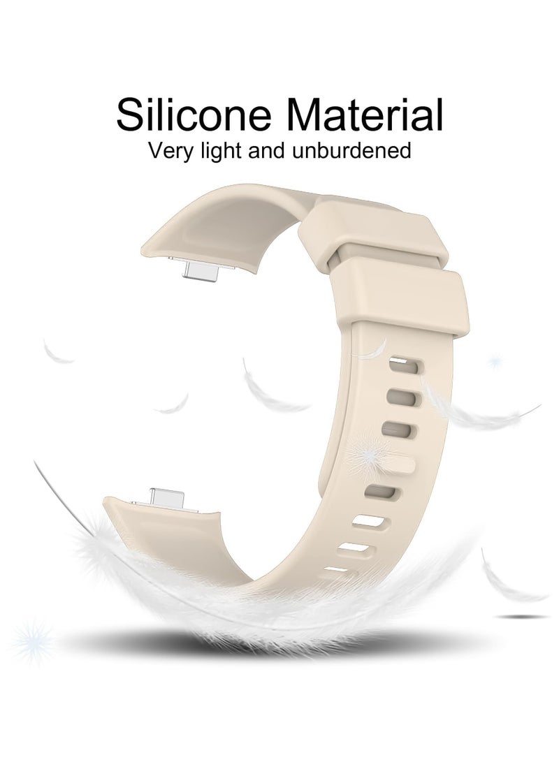 حزام متوافق مع ساعة Xiaomi Redmi Watch 4/Xiaomi Band 8 Pro، سوار للنساء والرجال، حزام ذراع بديل قابل للتعديل من السيليكون (بيج) - Image 3