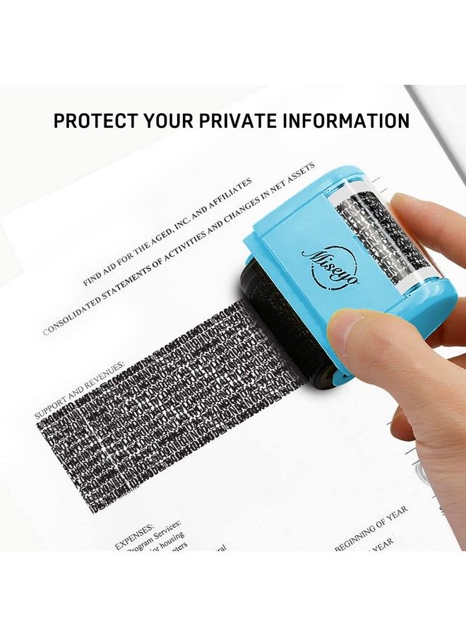 Miseyo طقم طوابع حماية من سرقة الهوية واسع باللون الأزرق (يشمل 3 عبوات حبر إضافية) - Image 5