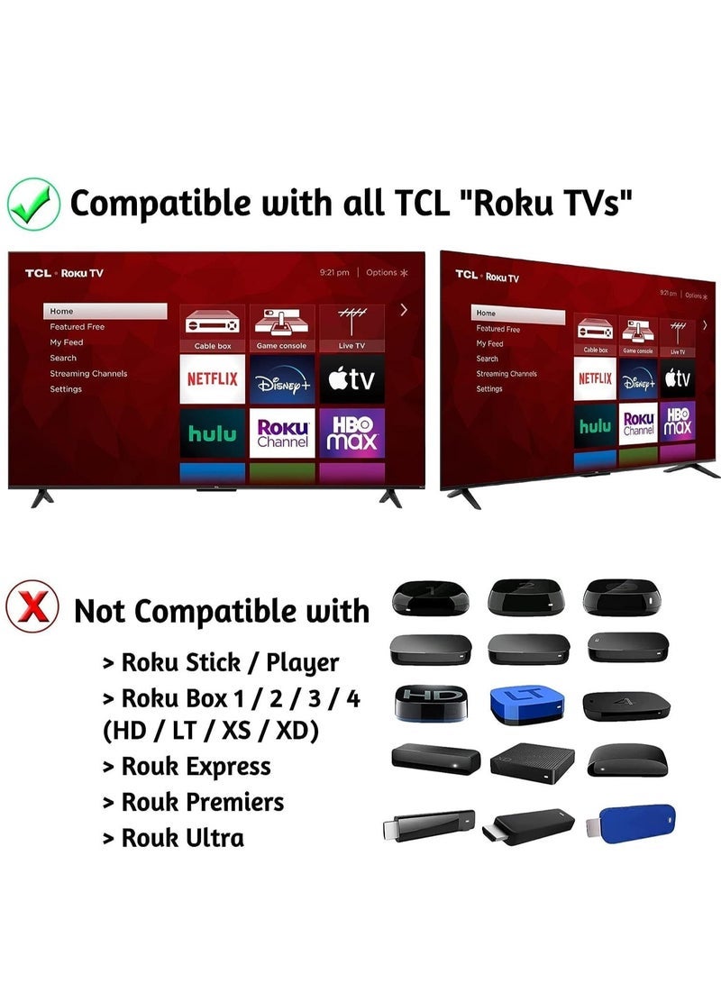 PopZa Universal Replacement Remote Control Compatible with All TCL Roku TVs. 【Only Works with Roku TVs, NOT for Roku Stick and Roku Box】(Netflix/Disney/Apple TV/HP BOX) with battery - Image 4