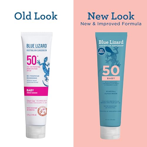 Blue Lizard BABY Mineral Sunscreen with Zinc Oxide, SPF 50+, Water Resistant, UVA/UVB Protection with Smart Cap Technology - Fragrance Free, 5 oz. Tube - Image 4