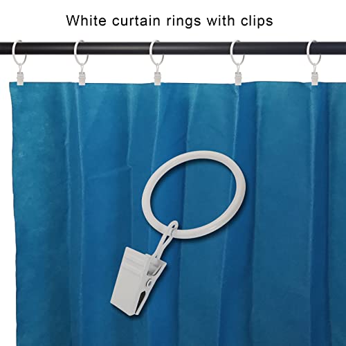 WeeksEight 40 Pack White Curtain Rings with Clips, Curtain Hooks Hangers Clip Rings for Hanging Drapes Bows Hat, Drapery Rings 1.26 in I D, Fits up to 1 in Diameter Curtain Rod. - Image 5