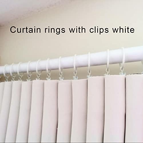 WeeksEight 40 Pack White Curtain Rings with Clips, Curtain Hooks Hangers Clip Rings for Hanging Drapes Bows Hat, Drapery Rings 1.26 in I D, Fits up to 1 in Diameter Curtain Rod. - Image 4