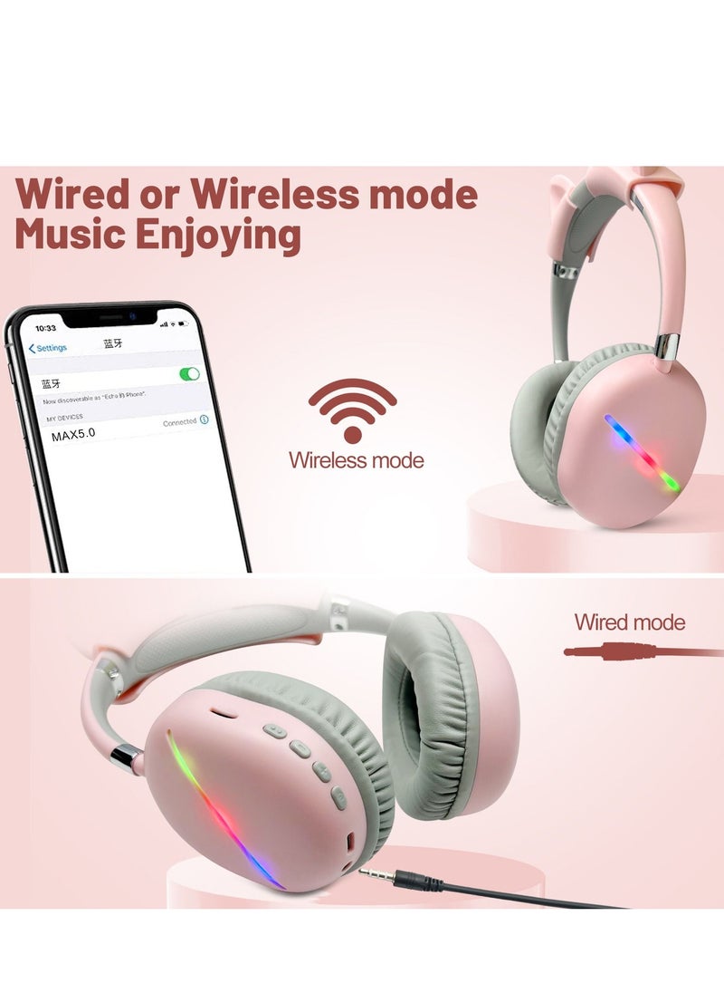 GULFLINK - 400mah Cat Ears Wireless Bluetooth Headphones for Teens Adults Black - Image 1