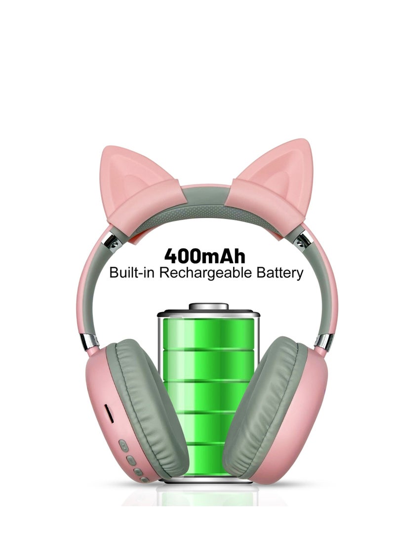 GULFLINK - 400mah Cat Ears Wireless Bluetooth Headphones for Teens Adults Black - Image 1