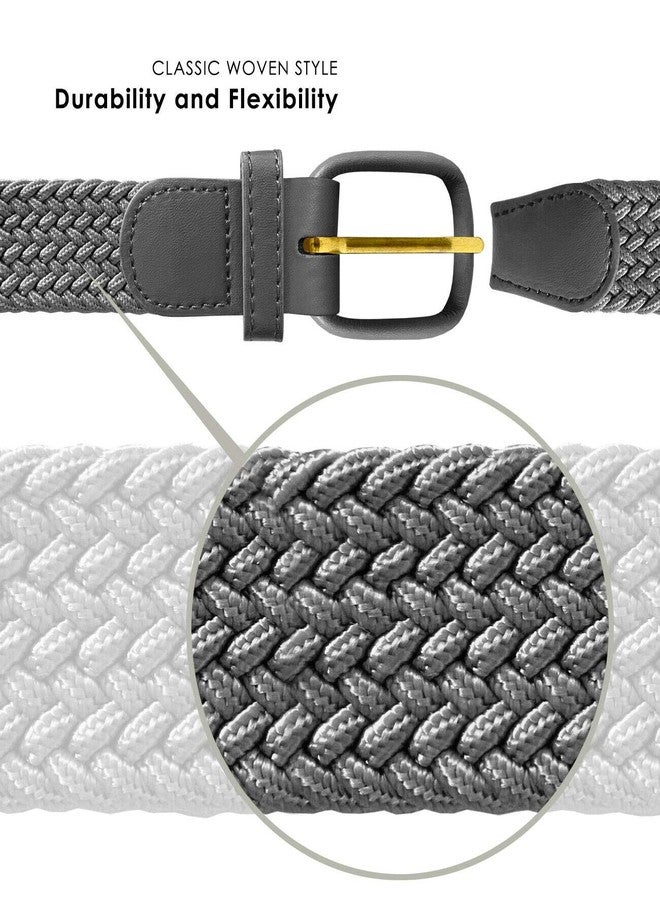 Belts.com Leather Covered Buckle Woven Elastic Stretch Belt, Black, (L(37"-39") - Image 5