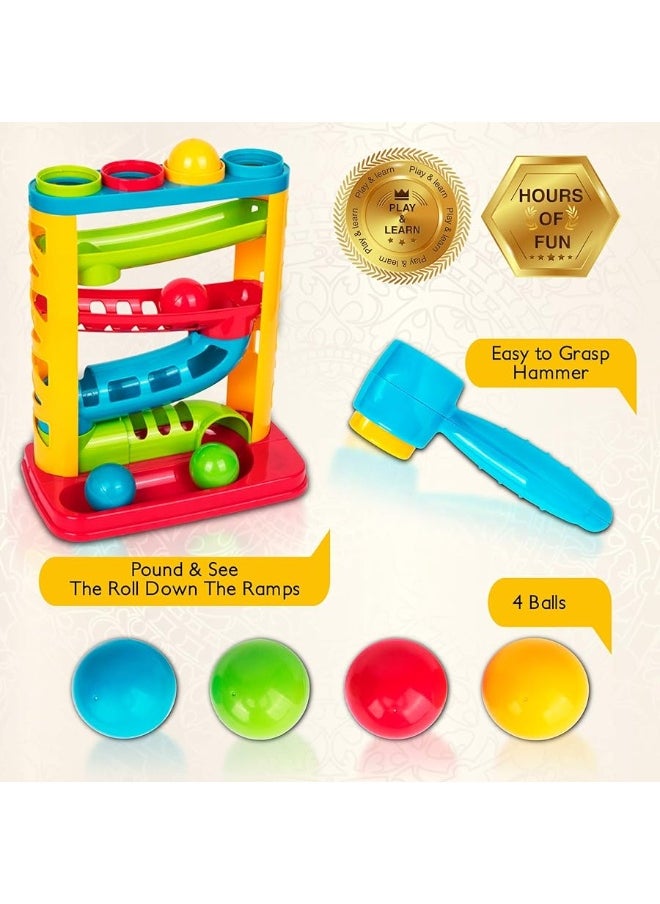Playkidz - Durable Pound A Ball Toys for Toddler, Stacking, Learning, Active, Early Developmental Hammer Montessori Toys, Fun Gifts for Boy & Girl - STEM Educational Toy - Great Birthday Gift Ages 1 2 3 - Image 1