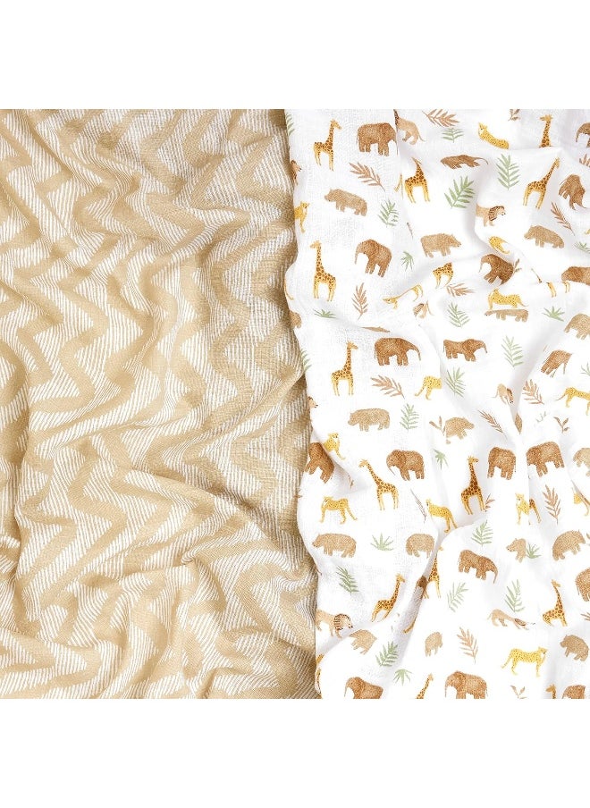 aden + anais Aden + Anais™ Essentials Cotton Muslin 2 Pack Swaddle Blanket Tanzania  - Image 4