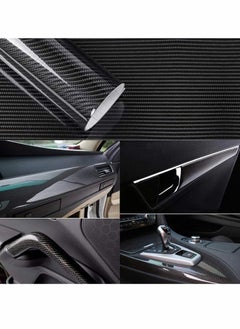KASTWAVE Car Sticker Textured 6D Carbon Fibre Vinyl Self-Adhesive Waterproof Bubble-Free, Suitable Decoration for Diy Appearance & Interior of Motorcycles Computers Cars, Black, 300 x 30 cm  - Image 2