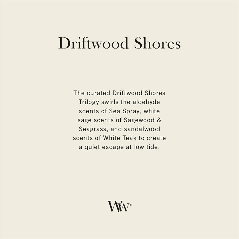وودويك شمعة بفتيل خشبي، حجم متوسط، عطر “شواطئ ��لأخشاب المتطايرة” (Driftwood Shores) | هدايا مثالية للنساء - Image 2