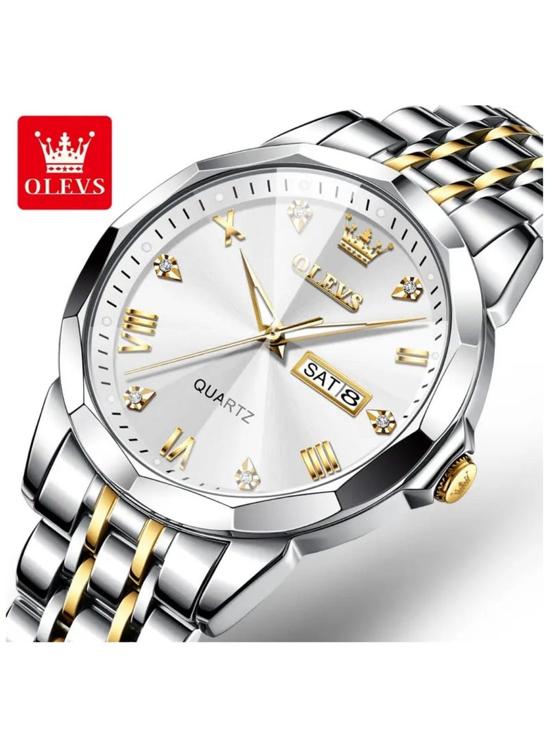 OLEVS men's wrist watches , stainless steel and waterproof classic style watch - Image 1