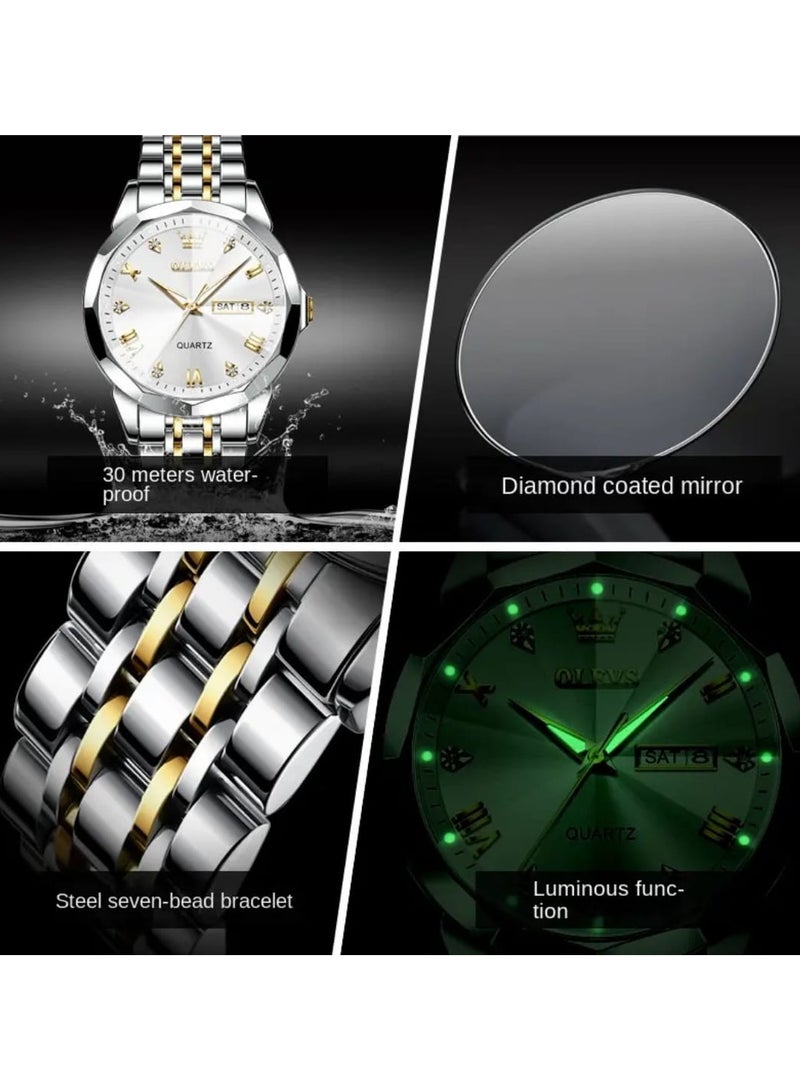 OLEVS men's wrist watches , stainless steel and waterproof classic style watch - Image 2