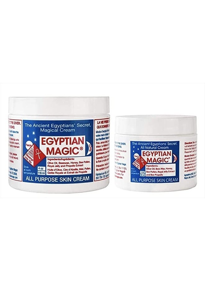 EGYPTIAN MAGIC All Purpose Skin Cream | Natural Healing for Skin, Hair, Anti Aging, Stretch Marks, Cellulite, Irritations, and more | 100% Natural Ingredients | 6oz Bundle (4oz + 2oz)  - Image 1