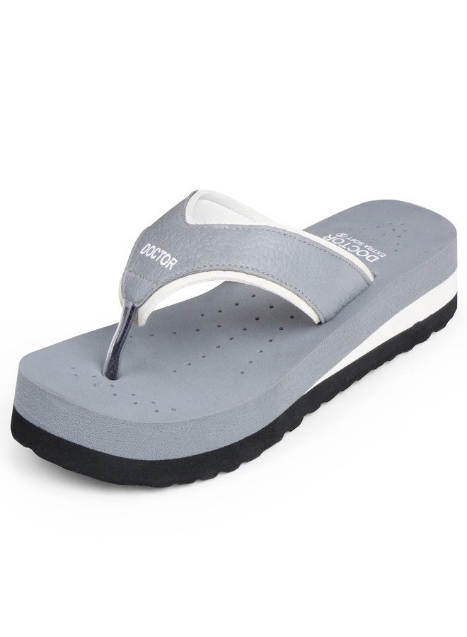 DOCTOR EXTRA SOFT Care Diabetic Orthopedic Pregnancy Flat Super Comfort Dr Flipflops and House Slippers For Women's and Girl's D-18-Grey-6 UK - Image 1