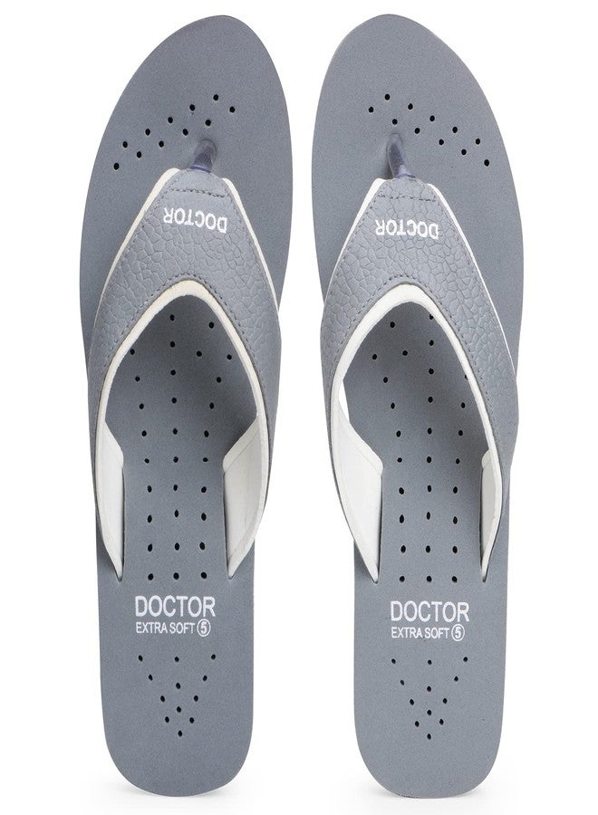 DOCTOR EXTRA SOFT Care Diabetic Orthopedic Pregnancy Flat Super Comfort Dr Flipflops and House Slippers For Women's and Girl's D-18-Grey-6 UK - Image 4