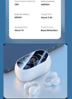 Chomel New ear clip bone conduction Bluetooth headset, non-in-ear sports digital display, long battery life earphone  - Image 3