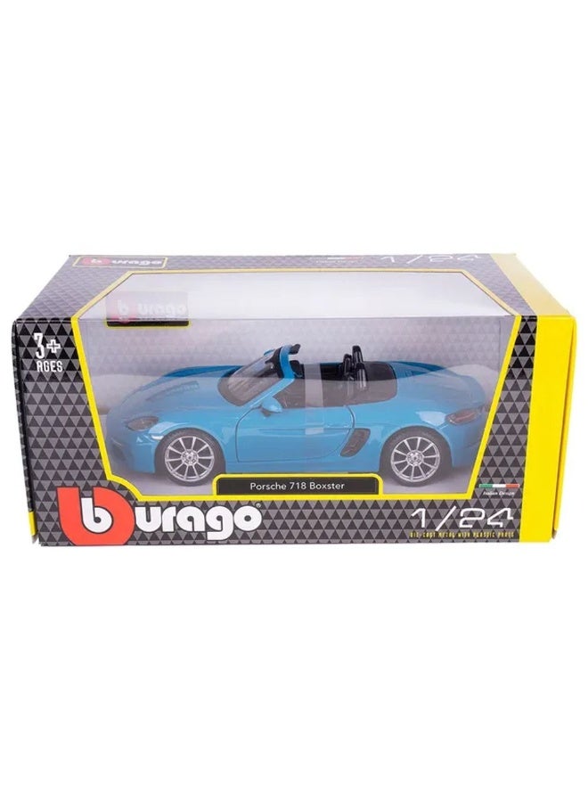 Bburago Porsche 718 Boxster Die-cast Car (1:24, Blue) - Image 1
