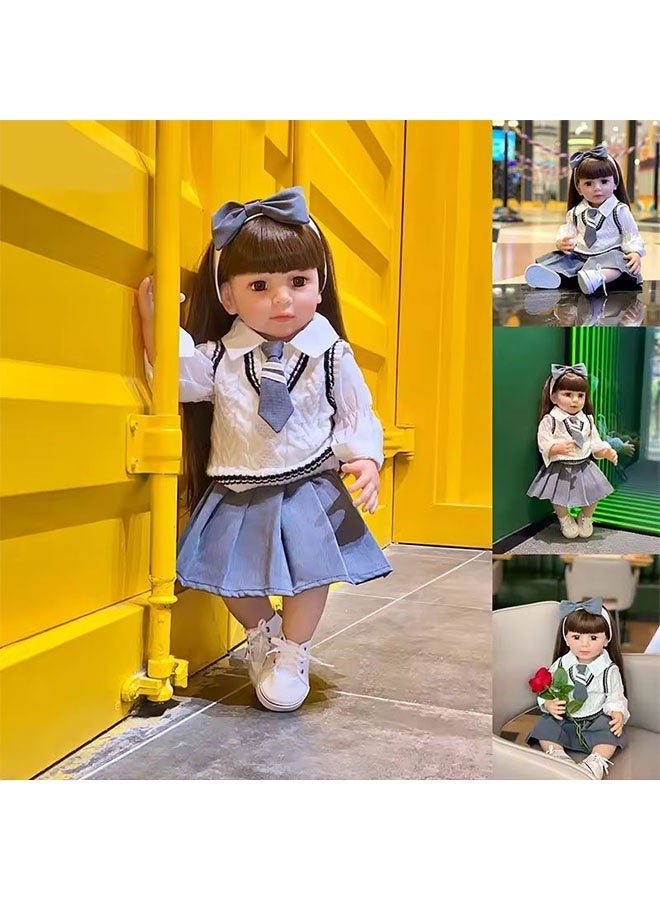 Beauenty Reborn Baby Doll 22 inch Realistic Newborn Baby Dolls - Lifelike Weighted with Soft Silicone Doll Girls with Plush Toy & Doll Clothes for Age 3+ - Image 5