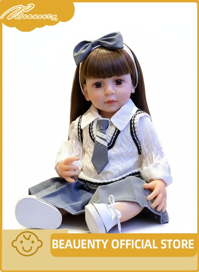 Beauenty Reborn Baby Doll 22 inch Realistic Newborn Baby Dolls - Lifelike Weighted with Soft Silicone Doll Girls with Plush Toy & Doll Clothes for Age 3+ - Image 1