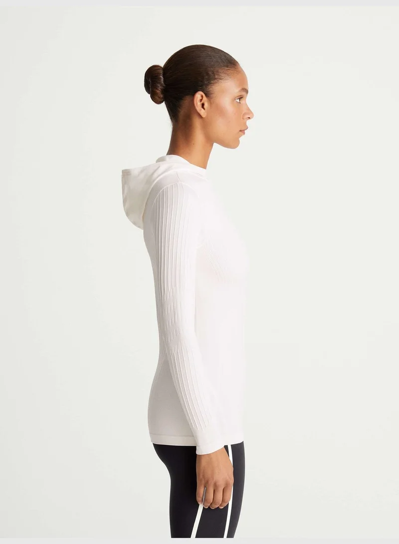 oysho Seamless hooded running top