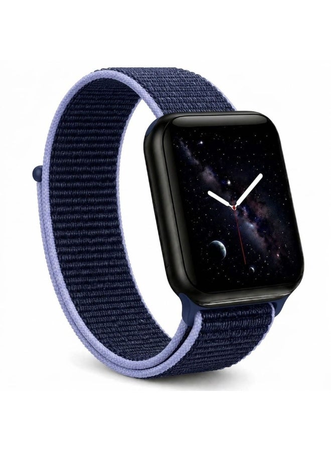 CATANES Breathable Nylon Sport Loop Band Compatible with Apple Watch 44mm 45mm 46mm 49mm for Women Men, iWatch Wrist Straps for Ultra 3 2, Se, Series 11 10 9 8 7 - dark blue - Image 1