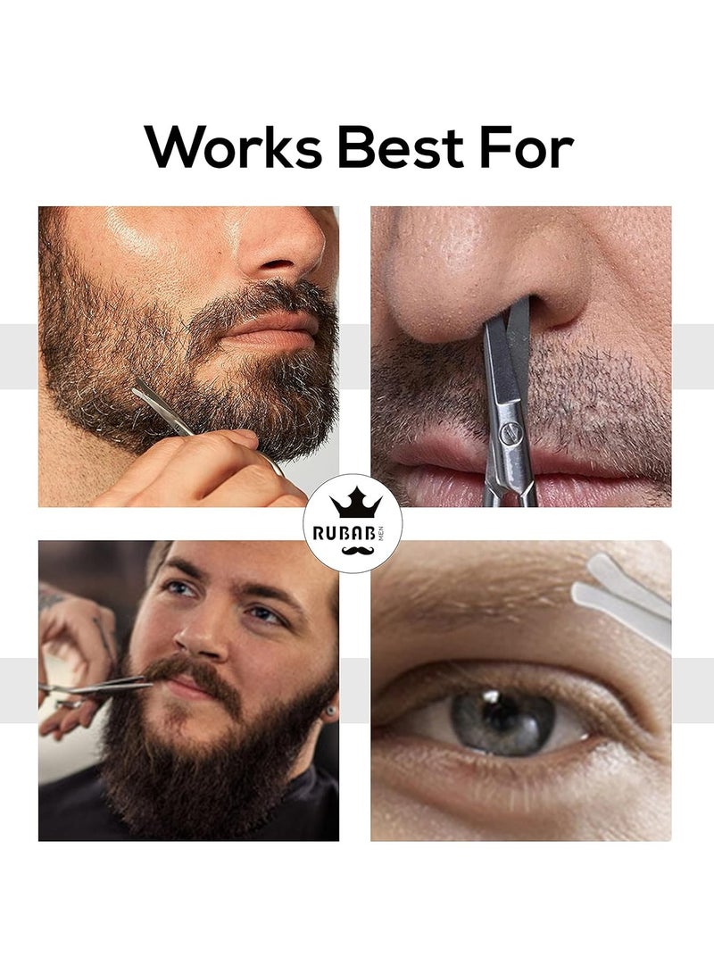 RUBAB MEN Nasal Safety Personal Grooming Scissor for Nose Hair, Beard, Mustache and Eyebrow | Safety Blunt Round Tip & Heavy Duty Non Rusting SS Metal | Travel Friendly - Image 2