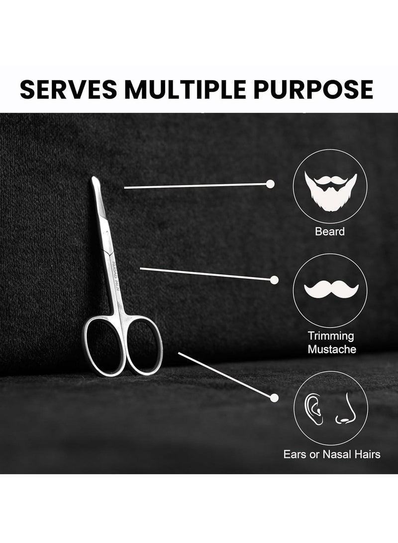 RUBAB MEN Nasal Safety Personal Grooming Scissor for Nose Hair, Beard, Mustache and Eyebrow | Safety Blunt Round Tip & Heavy Duty Non Rusting SS Metal | Travel Friendly - Image 4