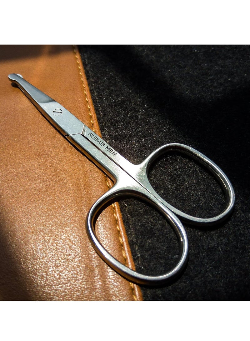 RUBAB MEN Nasal Safety Personal Grooming Scissor for Nose Hair, Beard, Mustache and Eyebrow | Safety Blunt Round Tip & Heavy Duty Non Rusting SS Metal | Travel Friendly - Image 5