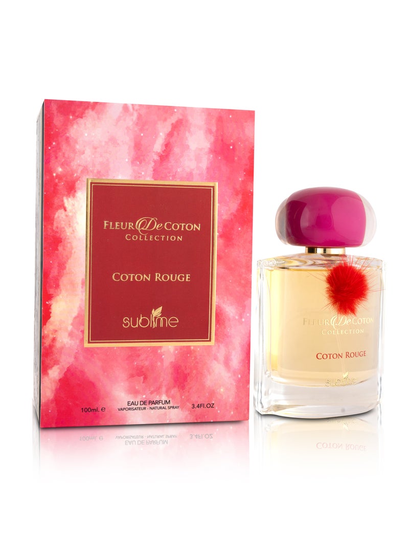 Sublime Fleur De Cotton Collection, Cotton Rouge, Eau De Parfum for Women - 100ml | Fruity, Floral, and Sweet Fragrance - Image 1